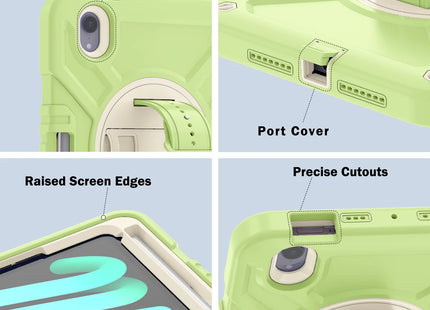 Shockproof Case for iPad mini 6 (8.3 inch) with 360° Rotating Hand Strap, Portable Shoulder Strap and Pencil Slot