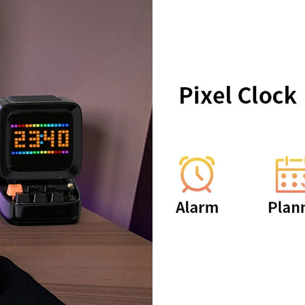 Divoom Ditoo Retro Pixel Art Bluetooth Portable Speaker Alarm Clock DIY LED Display Board, Birthday Gift Home Decoration