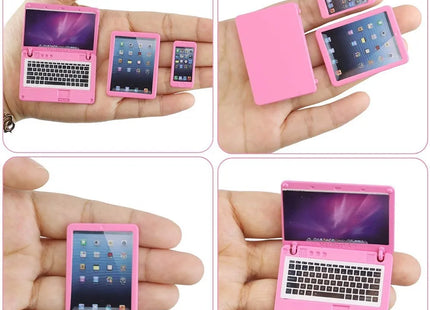 1:12 Dollhouse Toy Mini Simulation Laptop Phone Tablet Ipad Accessories Fit Barbies,BJD,Blythe Doll Children's Gift Girl DIY Toy