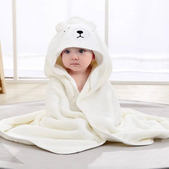 Cartoon Animal Baby Bath Towels Soft Newborn Hooded Towel...