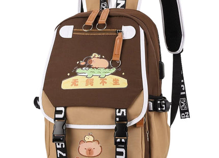 Capybara Backpack with 1 Main Compartment for Girls Boys Laptop Backpack Zipper School Bag Rucksack Gifts for Capybara Lovers