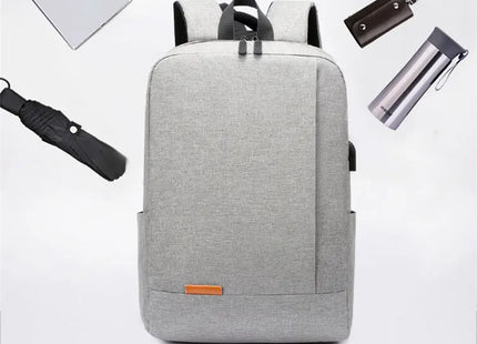1 Pack 15.6 Inch Men's Business Simple Computer Backpack Usb Charging Lightweight Schoolbag Travel Commuting