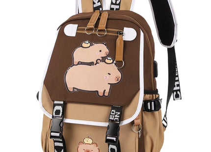 Capybara Backpack with 1 Main Compartment for Girls Boys Laptop Backpack Zipper School Bag Rucksack Gifts for Capybara Lovers