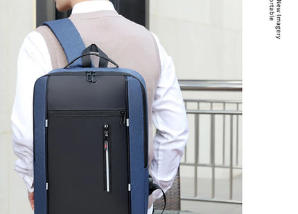 1 Pack 15.6 Inch Men's Business Computer Bag Multi-pocket High-capacity Usb Charging Work Commuting Backpack
