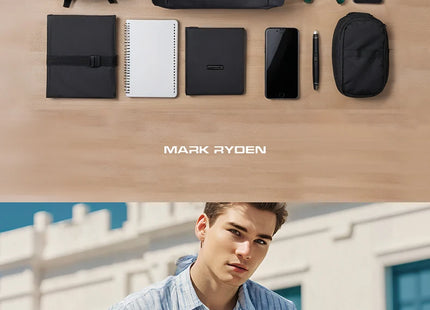 MARK RYDEN Men's Backpack Water Repellent Rolltop Backpack 17 inch Laptop Bag- Light Line Series