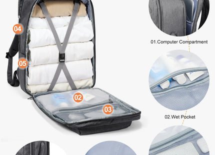 Computer bag, high-capacity travel backpack, cabin bag 45-34-15, airline-approved boarding bag, male business travel backpack