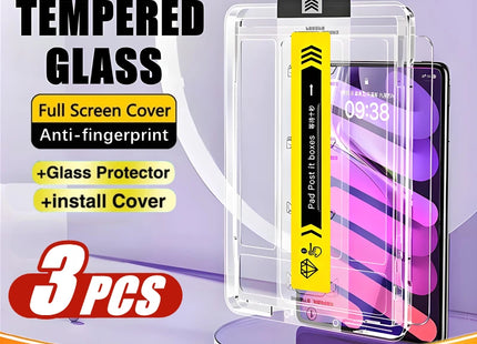 3PCS Easy Instal Tool Tempered Glass For iPad Pro 13 11 10 12.9 M4 M3 M2 10t 9t for iPad Air Mini 6 7 Screen Protector Film