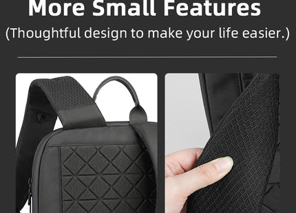 HcanKcan Men's Business Backpack Slim Waterproof 15.6 Inch Laptop Bag Casual College School Backpack Travel Rucksack Work Bags