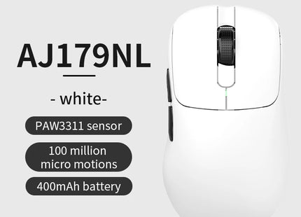 AJAZZ AJ179 PRO PAW3395 Lightweight Wired Wireless Mouse with Magnetic Charging Base Ergonomic Macro Gaming Mouse for PC Laptop