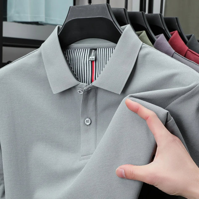 100% pure cotton short sleeved men's polo shirt summer bo...