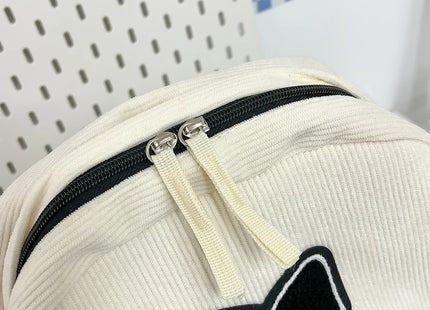 Y2K Girls Cute Bowknot Laptop Backpack Fashion Casual Corduroy Bow Student Backpack Large Capacity Travel Backpack Shoulder Bag