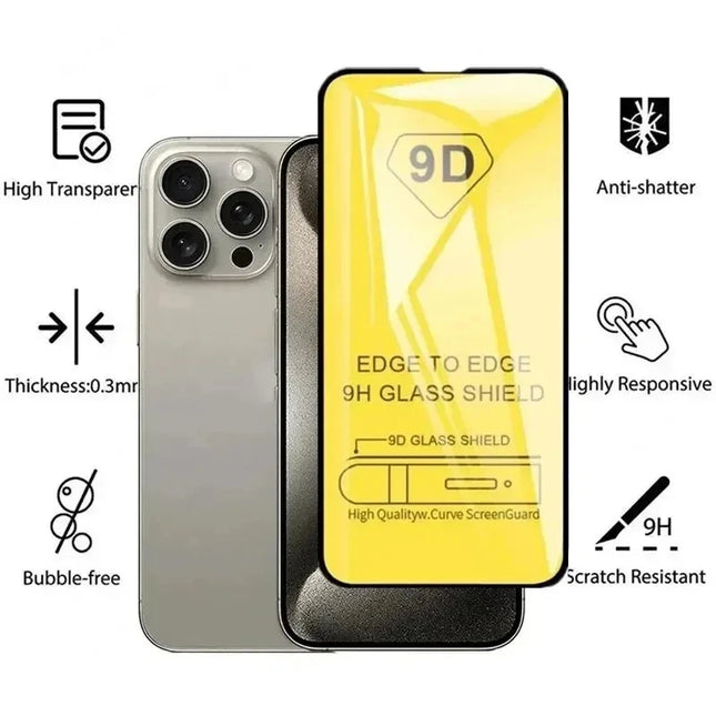 1-5PCS 9D Tempered Glass For iPhone 16 Pro Max 15 14 13 1...