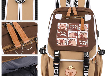 Capybara Backpack with 1 Main Compartment for Girls Boys Laptop Backpack Zipper School Bag Rucksack Gifts for Capybara Lovers