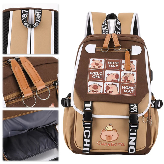 Capybara Backpack with 1 Main Compartment for Girls Boys ...