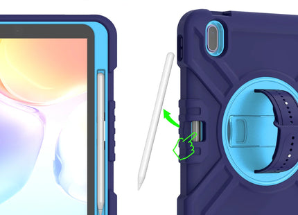 Shockproof Case for iPad 10th(2022) 10.9 inch with 360° Rotating Hand Strap, Portable Shoulder Strap and Pencil Slot