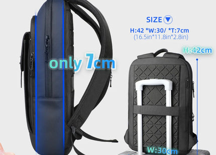 HcanKcan Men's Business Backpack Slim Waterproof 15.6 Inch Laptop Bag Casual College School Backpack Travel Rucksack Work Bags