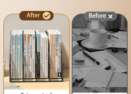 Metal File Rack Office Desk Shelf Standing Desktop File Folder File Box File Storage Box Data Rack Stationery Organizer File