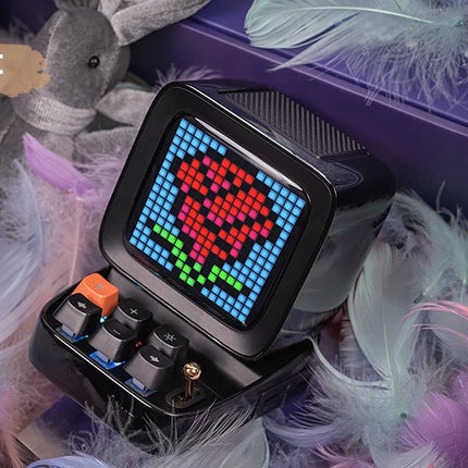 Divoom Ditoo Retro Pixel Art Bluetooth Portable Speaker Alarm Clock DIY LED Display Board, Birthday Gift Home Decoration