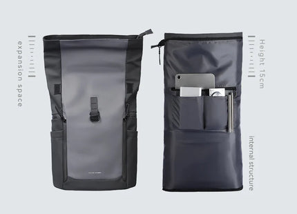 MARK RYDEN Men's Backpack Water Repellent Rolltop Backpack 17 inch Laptop Bag- Light Line Series
