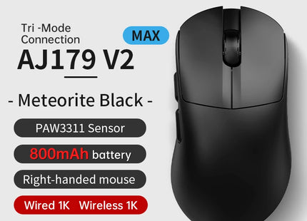 AJAZZ AJ179 PRO PAW3395 Lightweight Wired Wireless Mouse with Magnetic Charging Base Ergonomic Macro Gaming Mouse for PC Laptop