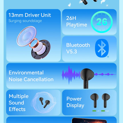 Edifier X2s TWS Bluetooth Earbuds True Wireless Earphone Bluetooth 5.3 13mm Driver Strong Bass Lightweight Design 26hrs Playtime