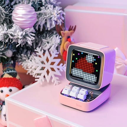 Divoom Ditoo-Pro Retro Pixel Art Bluetooth Portable Speaker Alarm Clock DIY LED Display Board, Cute Gift Home Light Decoration