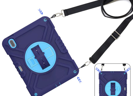 Shockproof Case for iPad 10th(2022) 10.9 inch with 360° Rotating Hand Strap, Portable Shoulder Strap and Pencil Slot