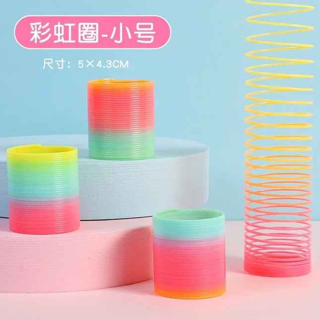 Rainbow Antistress Spring Coil Toys Plastic Folding Sport...