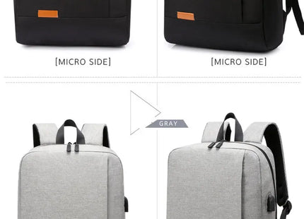 1 Pack 15.6 Inch Men's Business Simple Computer Backpack Usb Charging Lightweight Schoolbag Travel Commuting
