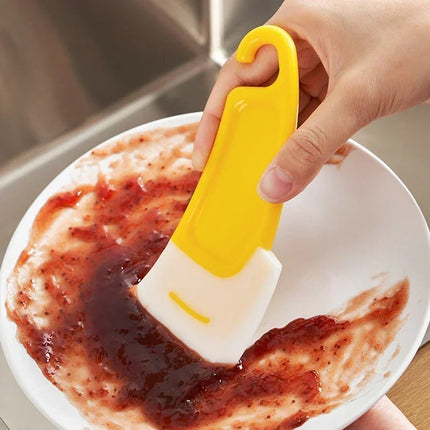 Cleaning Silicone Spatula Kitchen Scraper Soft Blade Scraper Brush Dirty Pan Pot Dishes Cleaner Tools Silicone Kitchen Utensils