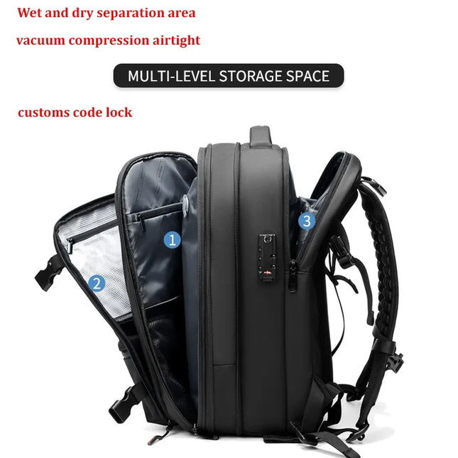 Travel Men 17 inch Laptop Backpack vacuum compression Bac...