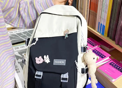 Waterproof Teenage Nylon Book Bag Large Capacity College Backpack Fashion School Bag Cute Girls Boys Travel Backbag College Bag