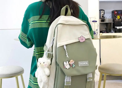 Waterproof Teenage Nylon Book Bag Large Capacity College Backpack Fashion School Bag Cute Girls Boys Travel Backbag College Bag