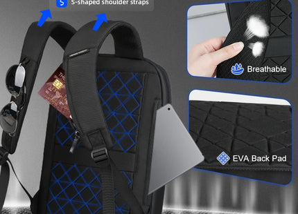 HcanKcan Men's Business Backpack Slim Waterproof 15.6 Inch Laptop Bag Casual College School Backpack Travel Rucksack Work Bags