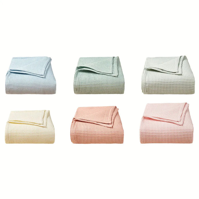 1pc Pure Cotton Blanket Waffle Pineapple For Honeycomb Me...