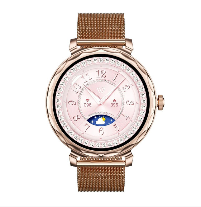 Lulu 2 Smart Watch for Women | AMOLED Display | Bluetooth Calling | Stainless Steel Strap | Health & Fitness Tracker
